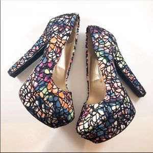 🎉HP🎉 Shi by JOURNEYS Multicolored Platform Heels